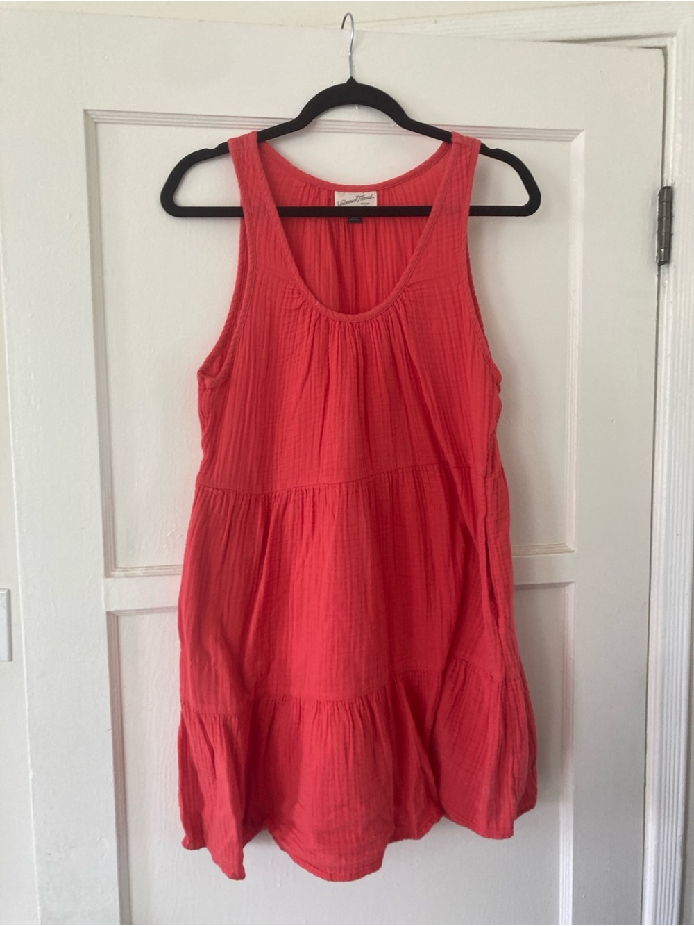 Universal Thread Coral Tiered Scoop-Neck Midi Dress